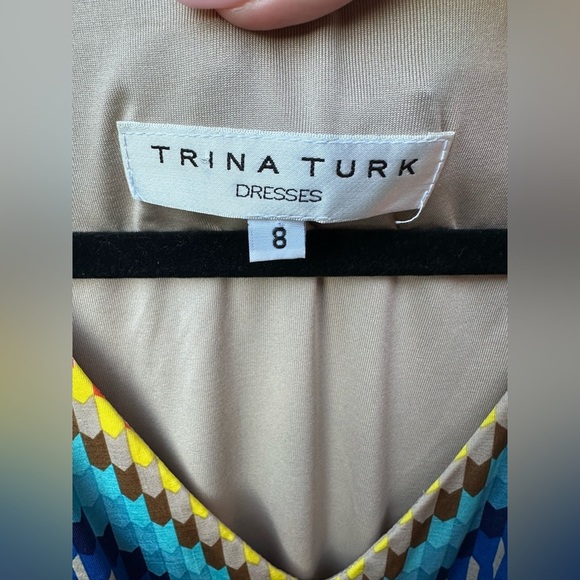 Trina Turk Women’s Multicolor Chevron Dress Size 8 - Picture 4 of 5